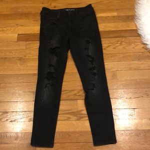 Black high rise super skinny jeans